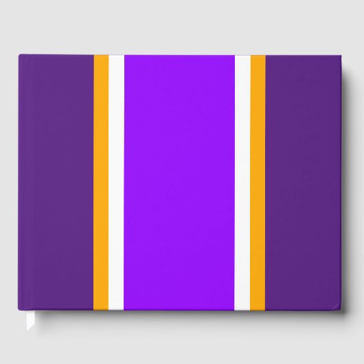 Sporty Bright Lila, gelbe Streifen Gästebuch (Vorderseite)