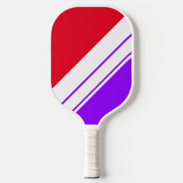 Sporty Bright Lila Red White Racing Stripes Pickleball Schläger