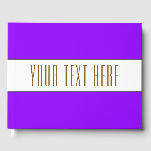 Sporty Bright Lila White Black Strips Ihr Text Gästebuch (Vorderseite)