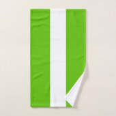 Sporty Bright Lime Green White Summer Stripes Badhandtuch Set (Handtuch)
