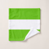 Sporty Bright Lime Green White Summer Stripes Badhandtuch Set (Waschlappen)