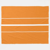 Sporty Bright Orange Sleek White Racing Streifen Fleecedecke (Vorderseite (Horizontal))