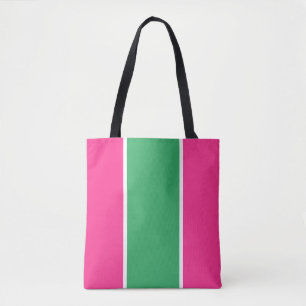Sporty Bright Pink Green White Strips Tasche