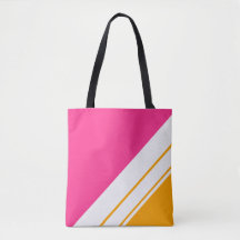 Sporty Bright Pink Orange White Racing Stripes