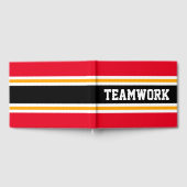 Sporty Bright Red Black Yellow TEAMWORTStripes Gästebuch (Voll)