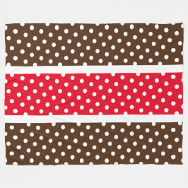 Sporty Bright Red Brown White Polka Dots Streifen Fleecedecke