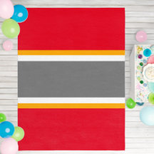 Sporty Bright Red Grey Yellow White Racing Streife