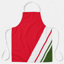 Sporty Bright Red Holly Green White Racing Stripes