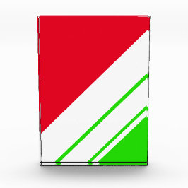 Sporty Bright Red Limon White Slant Racing Stripes Fotoblock