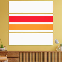 Sporty Bright Red Orange Racing Streifen auf Weiß