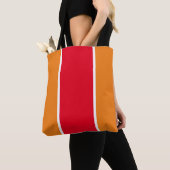 Sporty Bright Red Orange Vertikale Streifen Tasche (Von Nahem)
