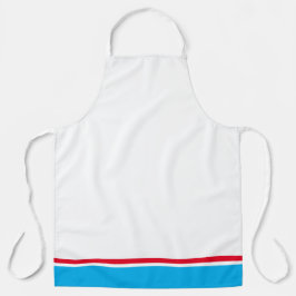 Sporty Bright Red Sky Blue Racing Streifen auf Wei Schürze