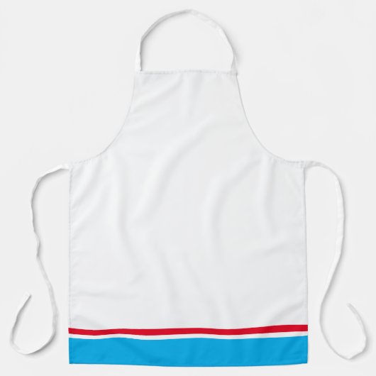 Sporty Bright Red Sky Blue Racing Streifen auf Wei Schürze (Vorderseite)