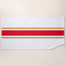 Sporty Bright Red Warm Brown White Racing Streifen