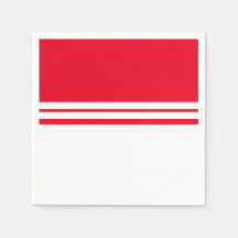 Sporty Bright Red White Color Block Racing Streife