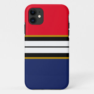 Sporty Bright Red White Navy Blue Racing Streifen Case-Mate iPhone Hülle