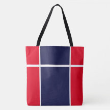 Sporty Bright Red White Navy Blue Racing Streifen