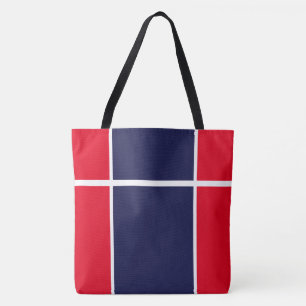 Sporty Bright Red White Navy Blue Racing Streifen Tasche