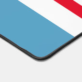 Sporty Bright Red White Ocean Blue Racing Streifen Schreibtischunterlage (Ecke)