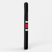 Sporty Bright Red White Racing Streifen auf schwar Case-Mate iPhone Hülle (Hinten/Rechts)