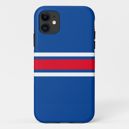Sporty Bright Red White Royal Blue Racing Streifen Case-Mate iPhone Hülle (Rückseite)
