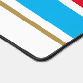 Sporty Bright Red White Sky Blue Racing Streifen Schreibtischunterlage (Ecke)