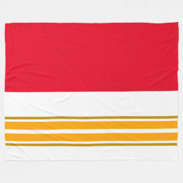 Sporty Bright Red White Twin Yellow Racing Streife Fleecedecke