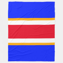 Sporty Bright Red White Vivid Blue Racing Streifen Fleecedecke