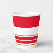 Sporty Bright Red Wide Oben Racing Streifen Pappbecher (Links)