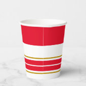 Sporty Bright Red Wide Oben Racing Streifen Pappbecher (Rechts)