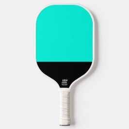Sporty Bright Retro Aqua Minze Black Color Block Pickleball Schläger