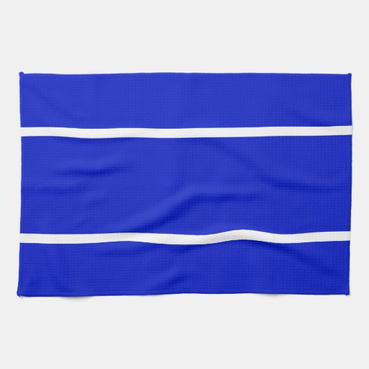 Sporty Bright Royal Blue Slim White Accessoires St Geschirrtuch (Horizontal)