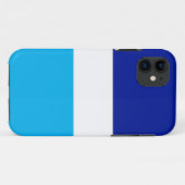 Sporty Bright Sky Blue Navy White Nautical Strips Case-Mate iPhone Hülle (Rückseite (Horizontal))