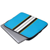Sporty Bright Sky Split White Black Racing Streife Laptopschutzhülle (Vorne Knopf)