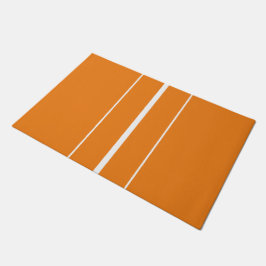 Sporty Bright Vibranly Orange White Racing Stripes Fußmatte