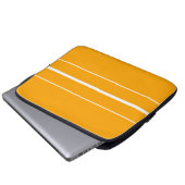 Sporty Bright Yellow Orange White Racing Streifen Laptopschutzhülle (Vorne Knopf)