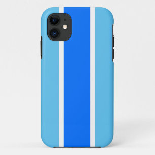 Sporty Bright Zwei Tone Blue White Racing Streifen Case-Mate iPhone Hülle