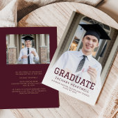Sporty Burgundy Gold Foto Grad Ankündigung