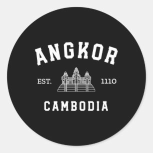 Sporty Cambodian Khmer Angkor Wat Runder Aufkleber