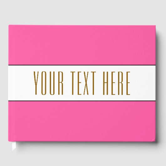 Sporty Candy Pink White Black Strips Ihr Text Gästebuch (Vorderseite)