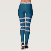 Sporty Chic Active Striped Blue Yoga Leggings (Rückseite)