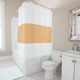 Sporty Chic Light Peach Orange Weiße Streifen Duschvorhang