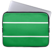 Sporty Chic White Stripes Kelly Green Hintergrund Laptopschutzhülle (Vorderseite)