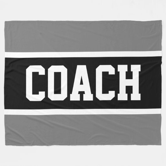 Sporty COACH Bold Black Athletic Stripes Fleecedecke (Vorderseite (Horizontal))