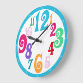 Sporty Colorful Chic Blue Trim Wall Große Wanduhr (Winkel)