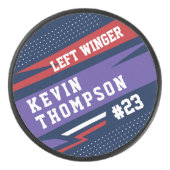 Sporty Custom Personalisiert Player Name & Nummer Eishockey Puck (Vorderseite)
