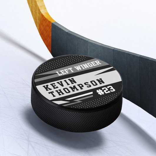Sporty Custom Personalisiert Player Name & Nummer Eishockey Puck