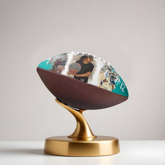 Sporty Custom Player Name & Nummer 3 Foto Collage Football