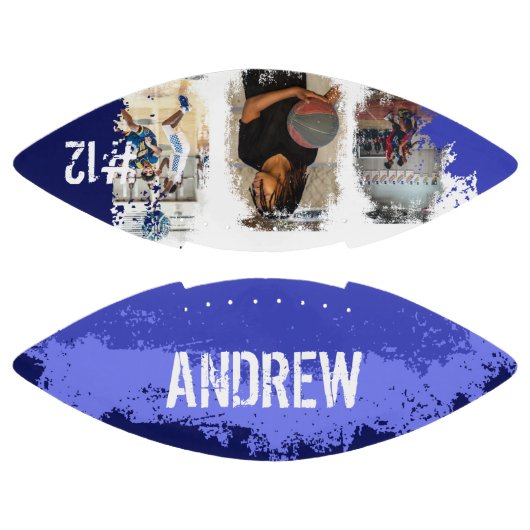 Sporty Custom Player Name & Nummer 3 Foto Collage Football (Paneele)