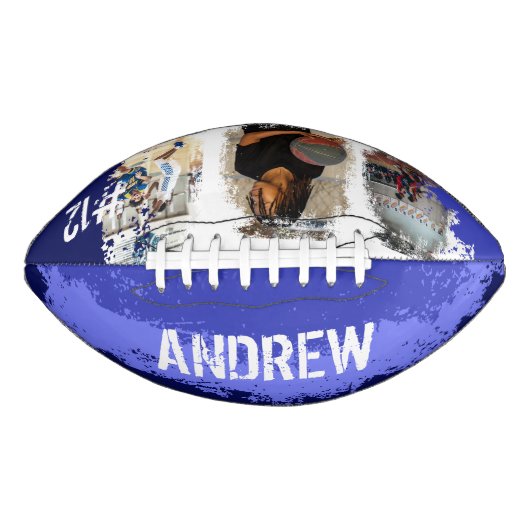 Sporty Custom Player Name & Nummer 3 Foto Collage Football (Vorderseite)